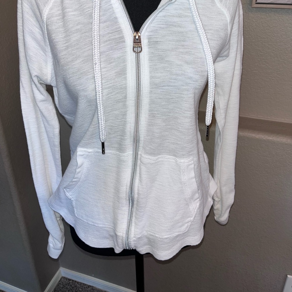 Calvin Klein women’s performance ruched - sleeve zip hoodie .